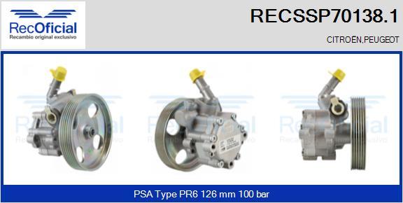 RECOFICIAL RECSSP70138.1 - Pompe hydraulique, direction cwaw.fr