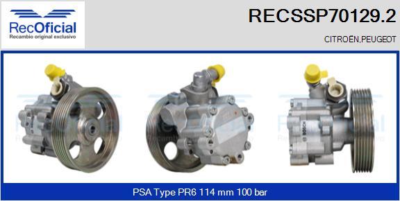 RECOFICIAL RECSSP70129.2 - Pompe hydraulique, direction cwaw.fr