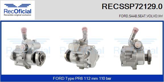 RECOFICIAL RECSSP72129.0 - Pompe hydraulique, direction cwaw.fr