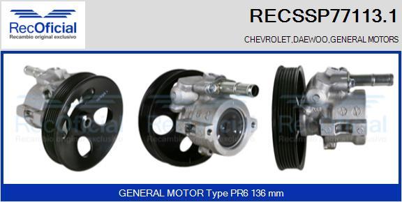 RECOFICIAL RECSSP77113.1 - Pompe hydraulique, direction cwaw.fr