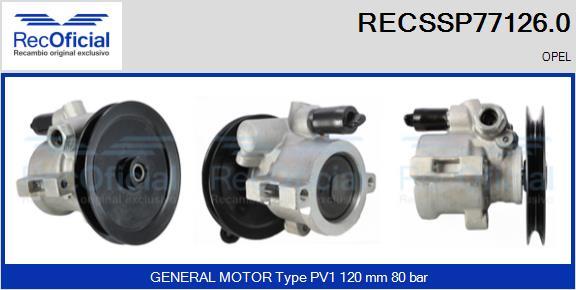 RECOFICIAL RECSSP77126.0 - Pompe hydraulique, direction cwaw.fr