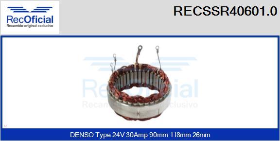 RECOFICIAL RECSSR40601.0 - Stator, alternateur cwaw.fr