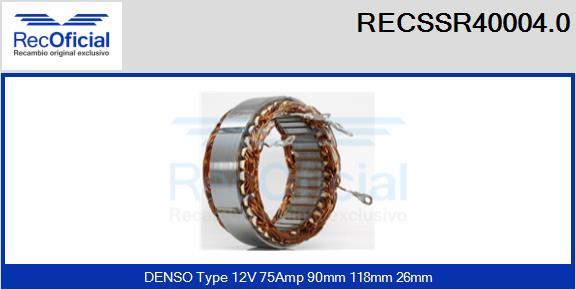 RECOFICIAL RECSSR40004.0 - Stator, alternateur cwaw.fr