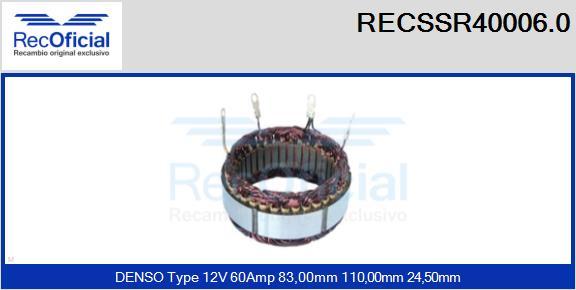 RECOFICIAL RECSSR40006.0 - Stator, alternateur cwaw.fr