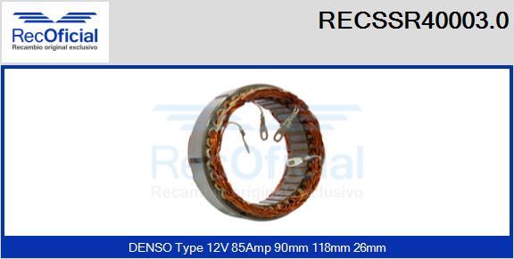 RECOFICIAL RECSSR40003.0 - Stator, alternateur cwaw.fr