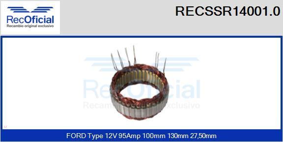 RECOFICIAL RECSSR14001.0 - Stator, alternateur cwaw.fr