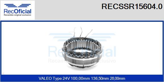 RECOFICIAL RECSSR15604.0 - Stator, alternateur cwaw.fr