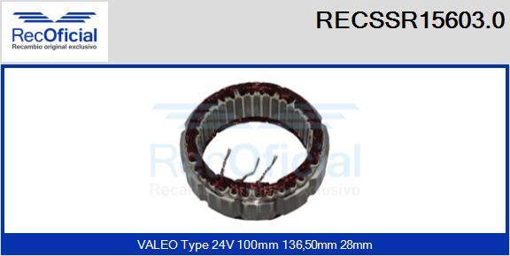 RECOFICIAL RECSSR15603.0 - Stator, alternateur cwaw.fr