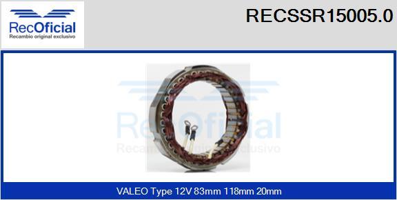 RECOFICIAL RECSSR15005.0 - Stator, alternateur cwaw.fr