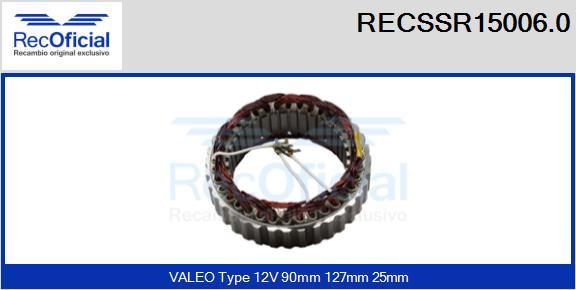 RECOFICIAL RECSSR15006.0 - Stator, alternateur cwaw.fr