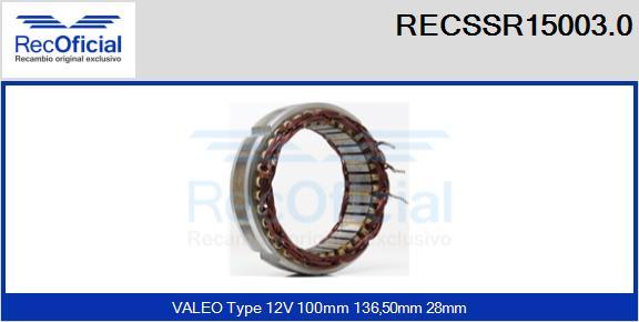 RECOFICIAL RECSSR15003.0 - Stator, alternateur cwaw.fr