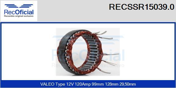 RECOFICIAL RECSSR15039.0 - Stator, alternateur cwaw.fr