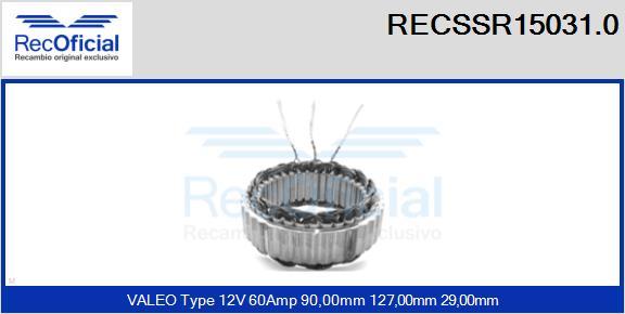 RECOFICIAL RECSSR15031.0 - Stator, alternateur cwaw.fr