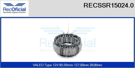 RECOFICIAL RECSSR15024.0 - Stator, alternateur cwaw.fr