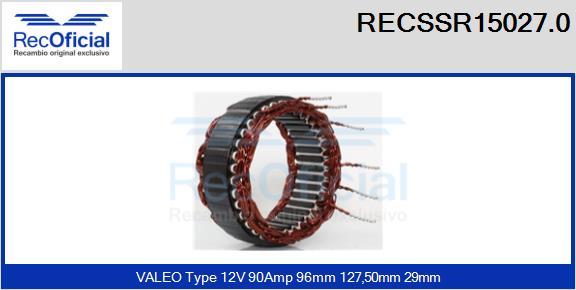 RECOFICIAL RECSSR15027.0 - Stator, alternateur cwaw.fr