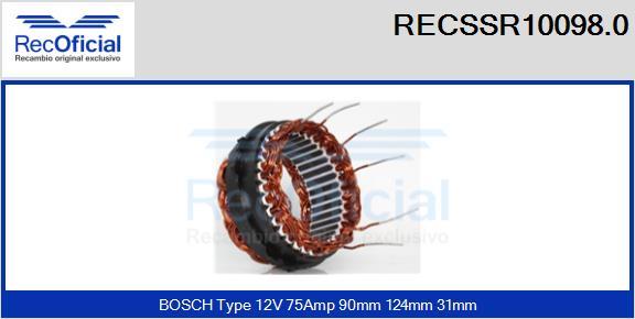 RECOFICIAL RECSSR10098.0 - Stator, alternateur cwaw.fr