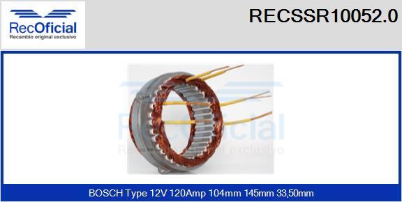 RECOFICIAL RECSSR10052.0 - Stator, alternateur cwaw.fr