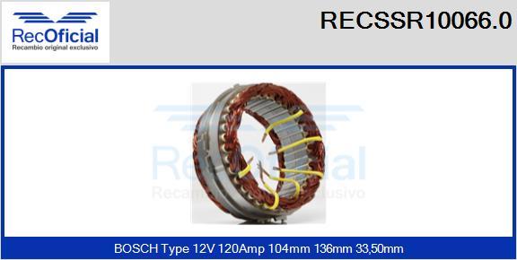 RECOFICIAL RECSSR10066.0 - Stator, alternateur cwaw.fr