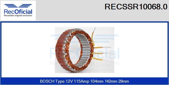 RECOFICIAL RECSSR10068.0 - Stator, alternateur cwaw.fr