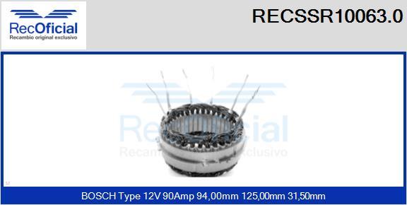 RECOFICIAL RECSSR10063.0 - Stator, alternateur cwaw.fr