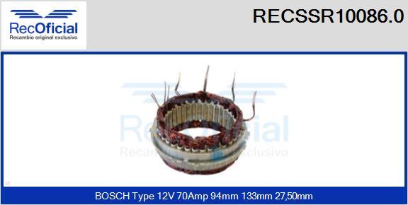 RECOFICIAL RECSSR10086.0 - Stator, alternateur cwaw.fr