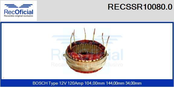 RECOFICIAL RECSSR10080.0 - Stator, alternateur cwaw.fr