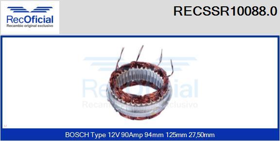 RECOFICIAL RECSSR10088.0 - Stator, alternateur cwaw.fr