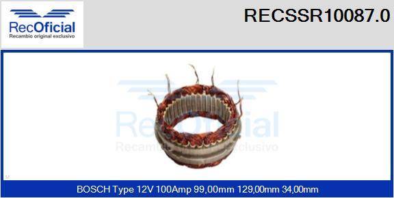 RECOFICIAL RECSSR10087.0 - Stator, alternateur cwaw.fr