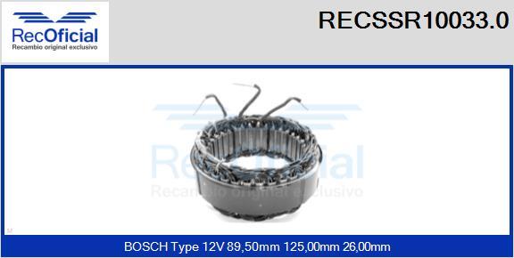 RECOFICIAL RECSSR10033.0 - Stator, alternateur cwaw.fr