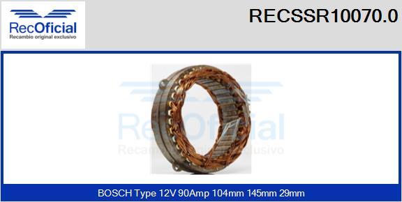 RECOFICIAL RECSSR10070.0 - Stator, alternateur cwaw.fr