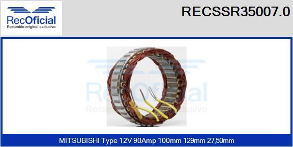 RECOFICIAL RECSSR35007.0 - Stator, alternateur cwaw.fr