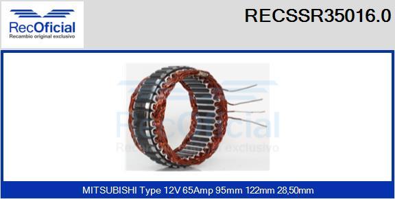 RECOFICIAL RECSSR35016.0 - Stator, alternateur cwaw.fr