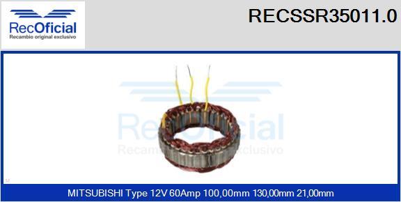 RECOFICIAL RECSSR35011.0 - Stator, alternateur cwaw.fr