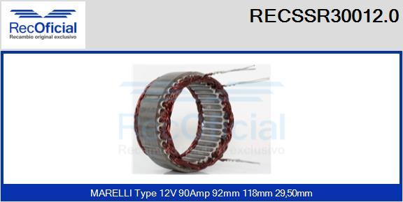 RECOFICIAL RECSSR30012.0 - Stator, alternateur cwaw.fr