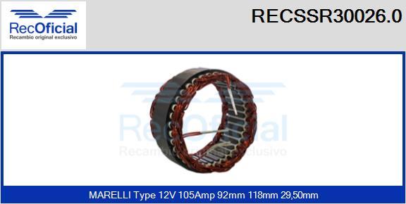 RECOFICIAL RECSSR30026.0 - Stator, alternateur cwaw.fr