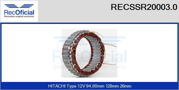 RECOFICIAL RECSSR20003.0 - Stator, alternateur cwaw.fr