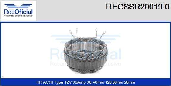 RECOFICIAL RECSSR20019.0 - Stator, alternateur cwaw.fr