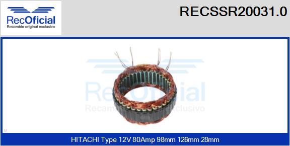 RECOFICIAL RECSSR20031.0 - Stator, alternateur cwaw.fr