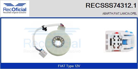 RECOFICIAL RECSSS74312.1 - Détecteur de l'angle de braquage cwaw.fr