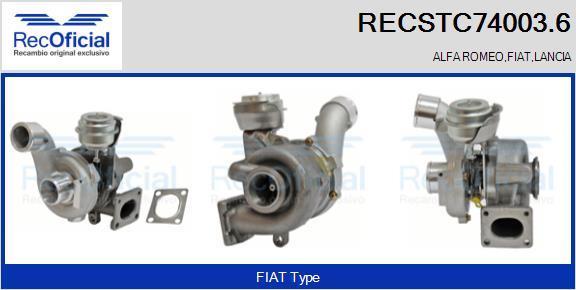 RECOFICIAL RECSTC74003.6 - Turbocompresseur, suralimentation cwaw.fr