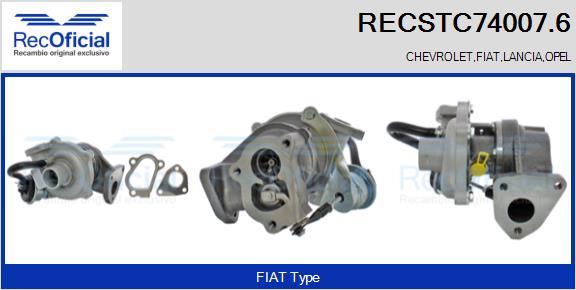 RECOFICIAL RECSTC74007.6 - Turbocompresseur, suralimentation cwaw.fr