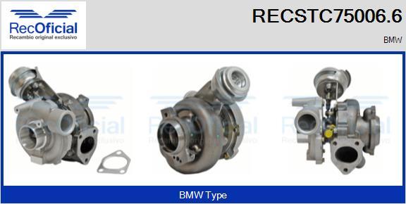 RECOFICIAL RECSTC75006.6 - Turbocompresseur, suralimentation cwaw.fr