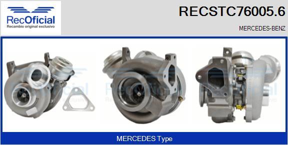 RECOFICIAL RECSTC76005.6 - Turbocompresseur, suralimentation cwaw.fr