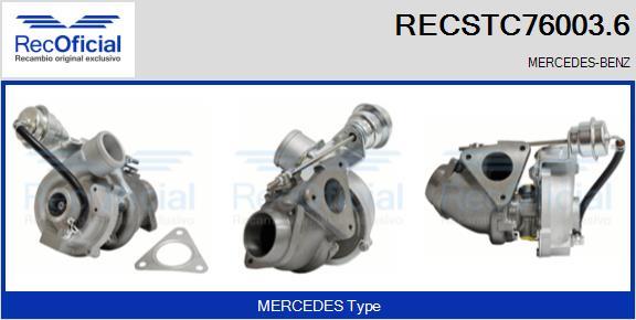 RECOFICIAL RECSTC76003.6 - Turbocompresseur, suralimentation cwaw.fr