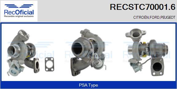 RECOFICIAL RECSTC70001.6 - Turbocompresseur, suralimentation cwaw.fr