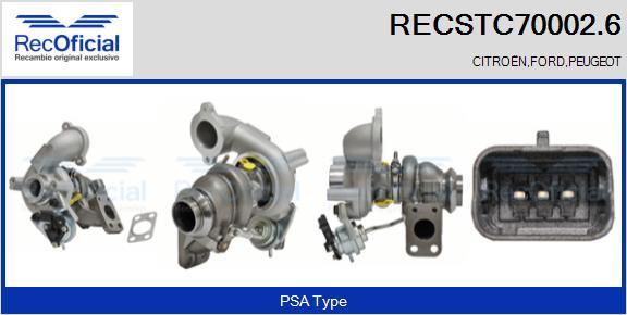 RECOFICIAL RECSTC70002.6 - Turbocompresseur, suralimentation cwaw.fr