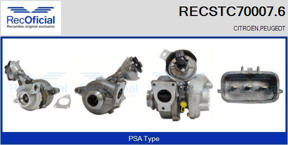 RECOFICIAL RECSTC70007.6 - Turbocompresseur, suralimentation cwaw.fr