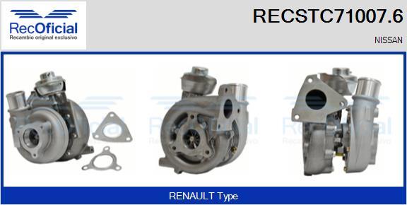 RECOFICIAL RECSTC71007.6 - Turbocompresseur, suralimentation cwaw.fr