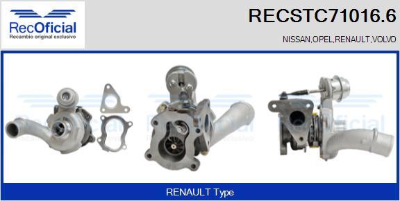 RECOFICIAL RECSTC71016.6 - Turbocompresseur, suralimentation cwaw.fr