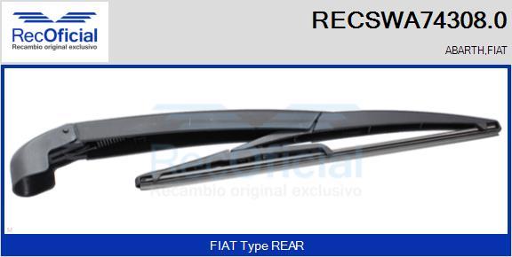 RECOFICIAL RECSWA74308.0 - Bras d'essuie-glace, nettoyage des vitres cwaw.fr